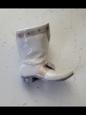 REGO Japan Mini Porcelain Ceramic Boot Collectible Shoe 2.5” x 3”